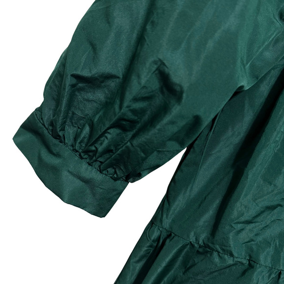 Zara Voluminous Taffeta Green V-Neck Dress - Size XL - Picture 7 of 11